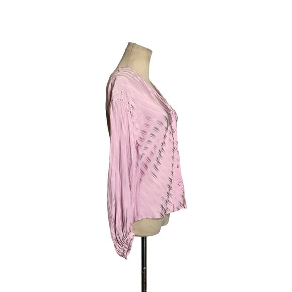 Joie Pink Cadmar Satin Button Long Sleeves Blouse size XXS - Picture 6 of 12
